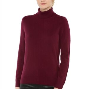 JENNIE LIU 100% Pure Cashmere Long Sleeve Pullover Turtleneck Sweater